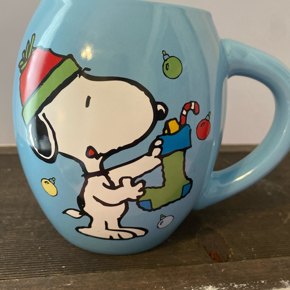 Peanuts Blue Mug with Snoopy Christmas Design